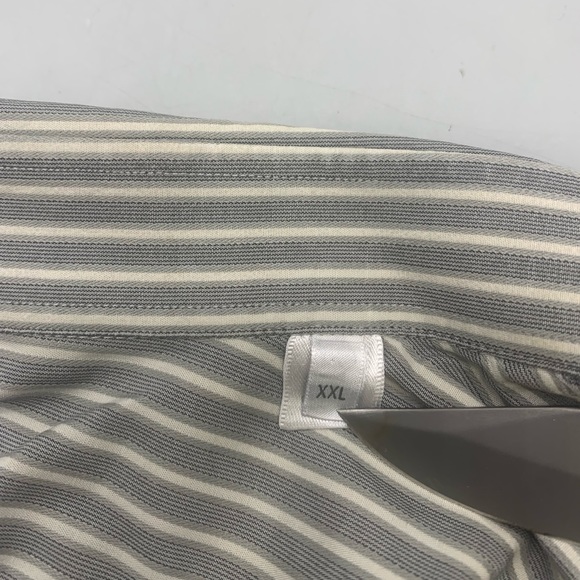 Armani Collezioni Button Up Shirt Mens XXL Grey Striped Casual Preppy (0696) - Picture 5 of 6